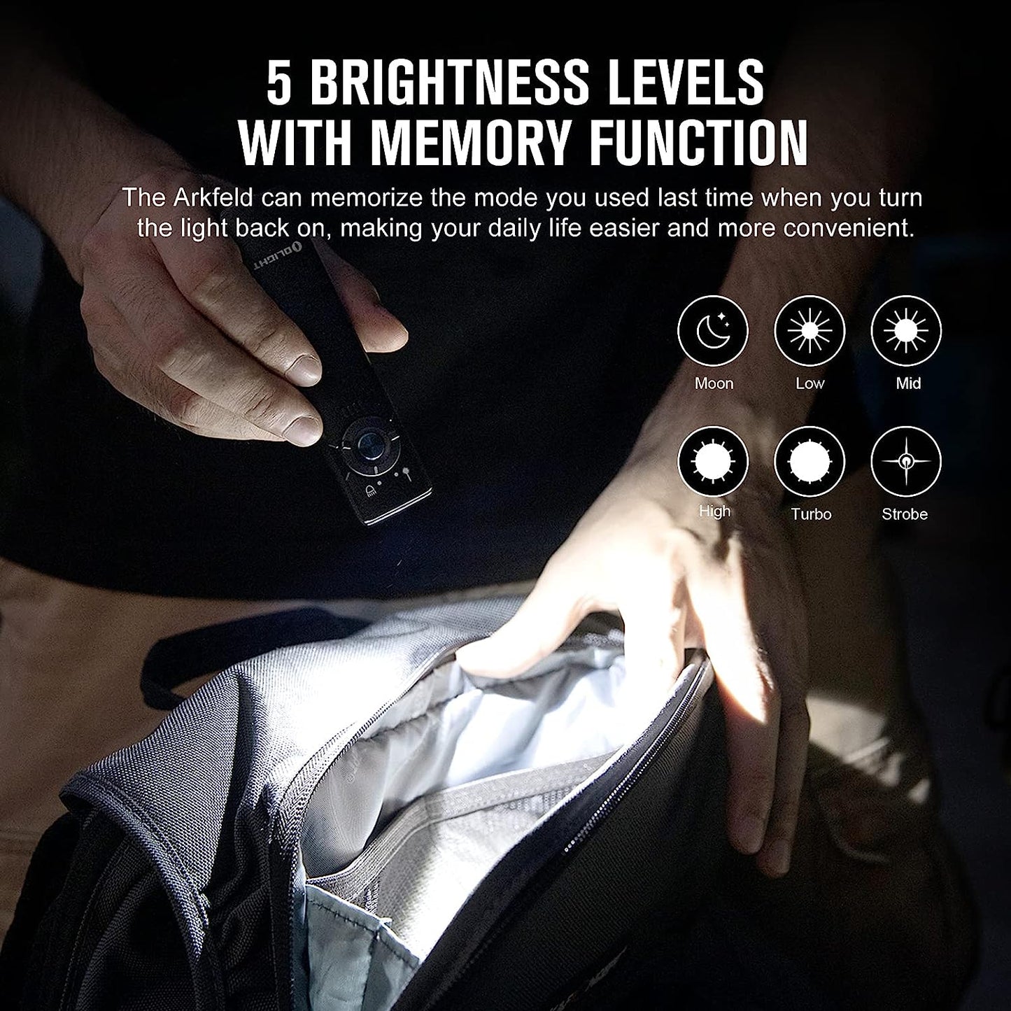 O-Light Arkfeld Flat Flashlight Black GL