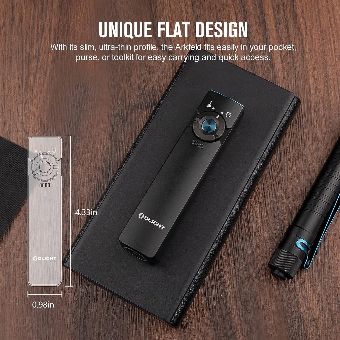 O-Light Arkfeld Flat Flashlight Black GL
