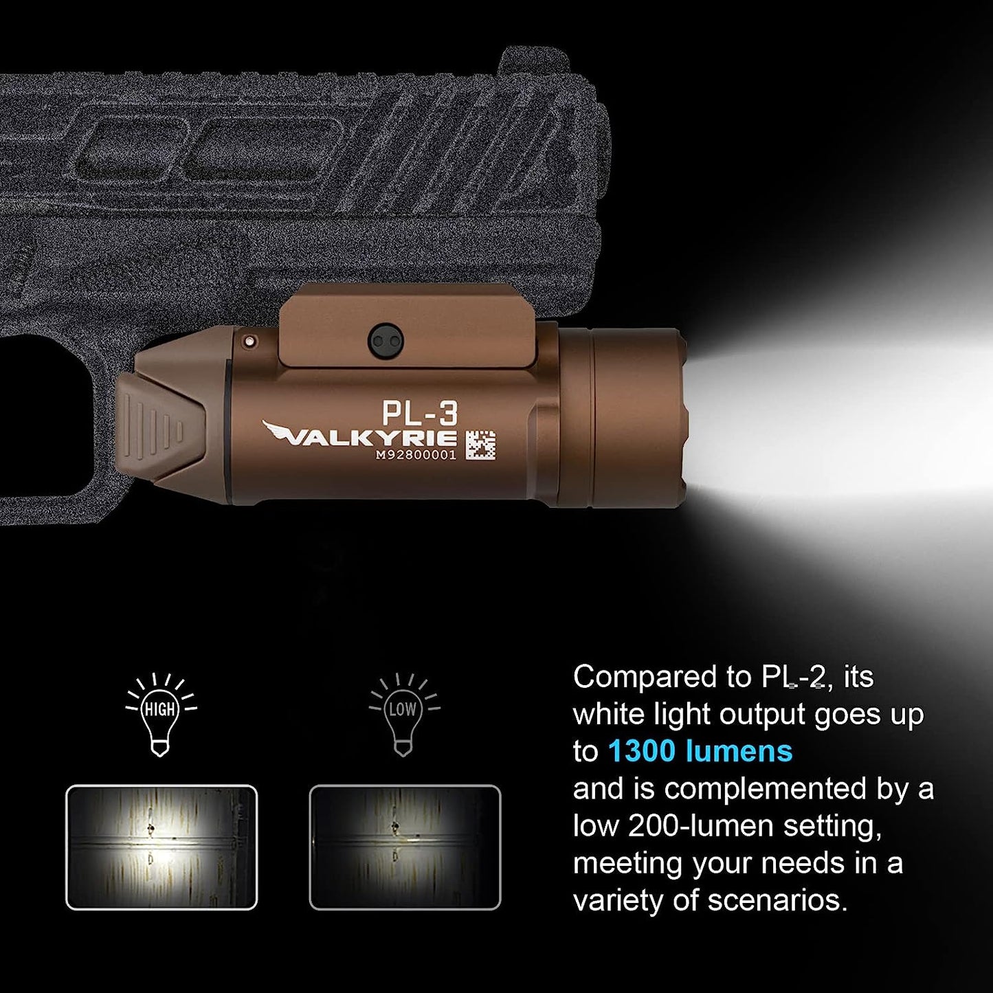 O - Light PL-3 Valkyrie Tac Light Blk