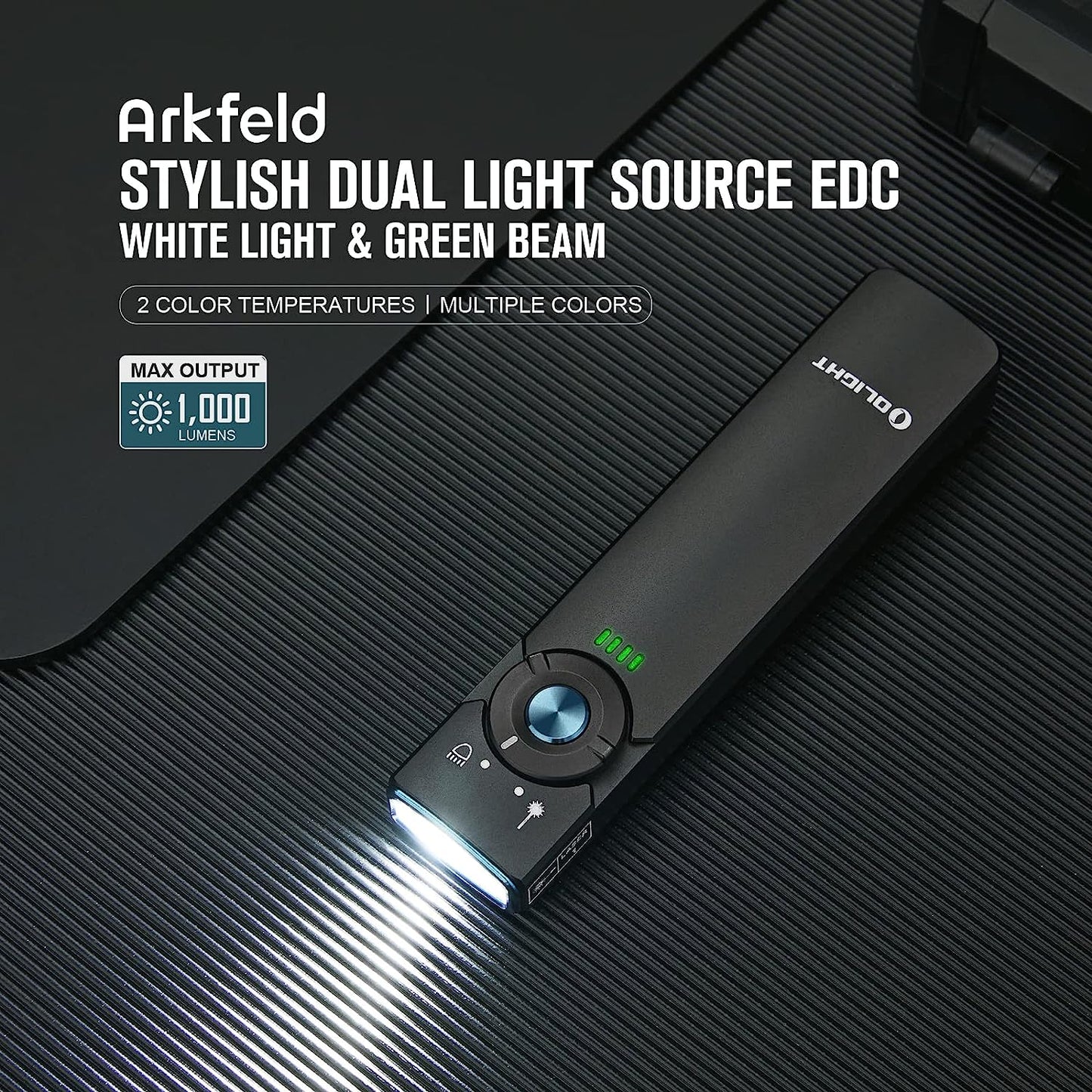 O-Light Arkfeld  Flat Flashlight Black GL