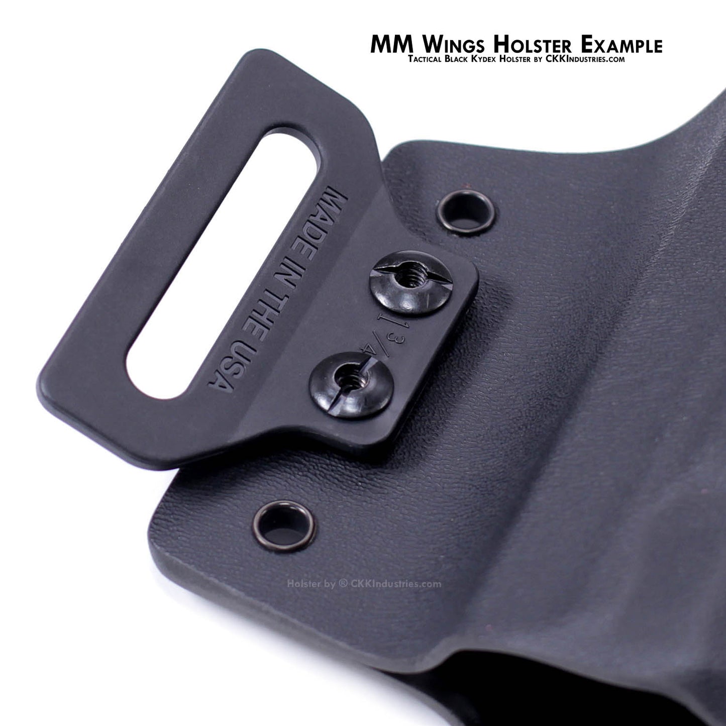 Belt Loop - MM Wings - Black - (fits belts up to 1.50 inches) - (w/Mounting Hardware) - (1 Pair)